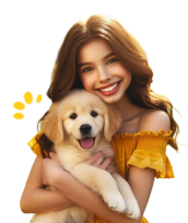Chica sostiene mascota como símbolo de ayuda comunitaria